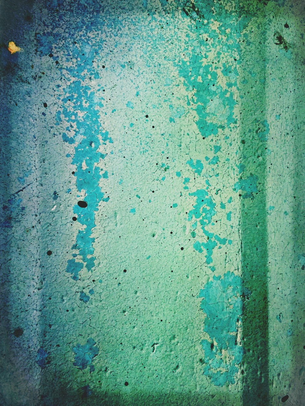 green and blue painted wall