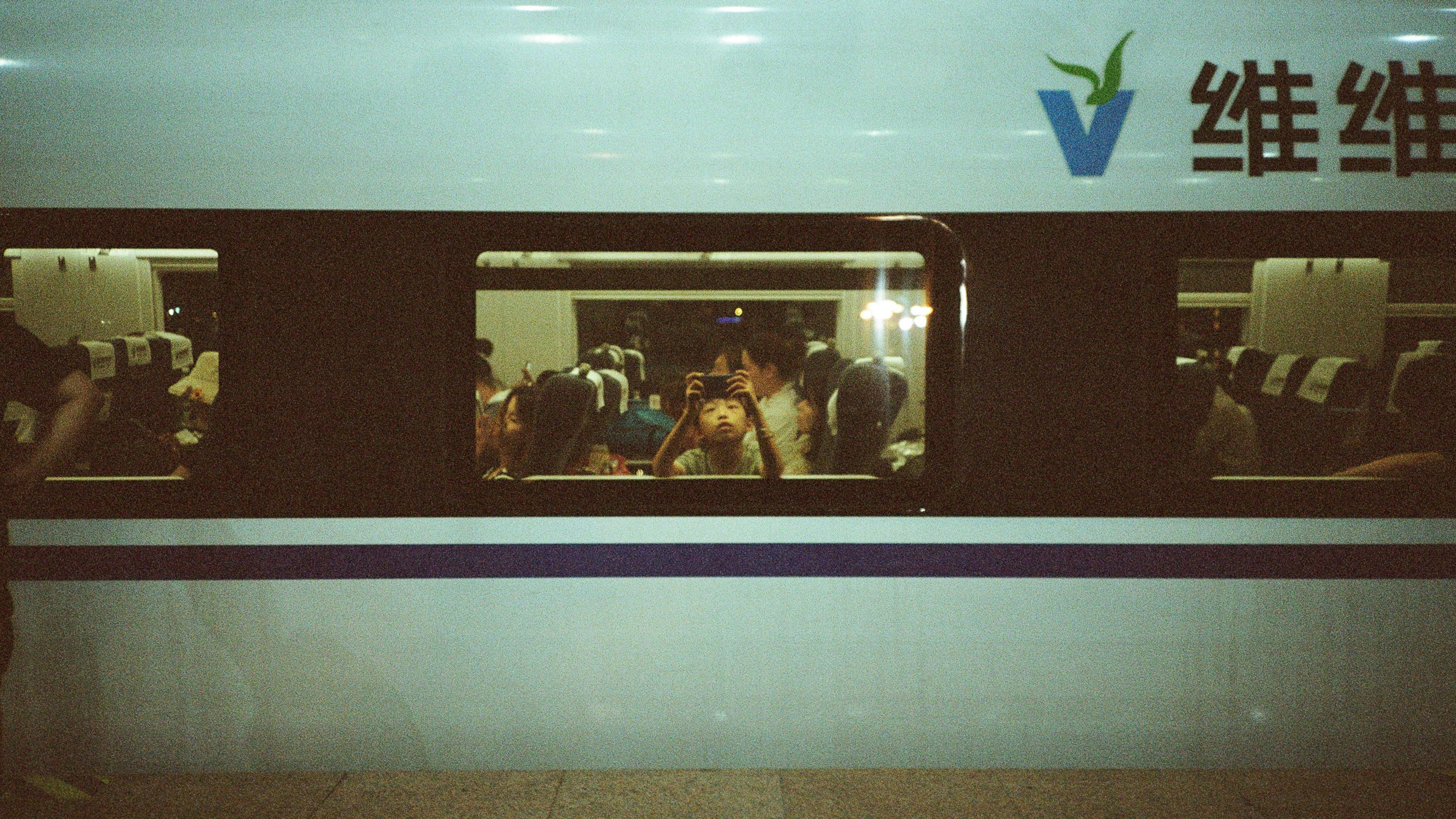 white and black train