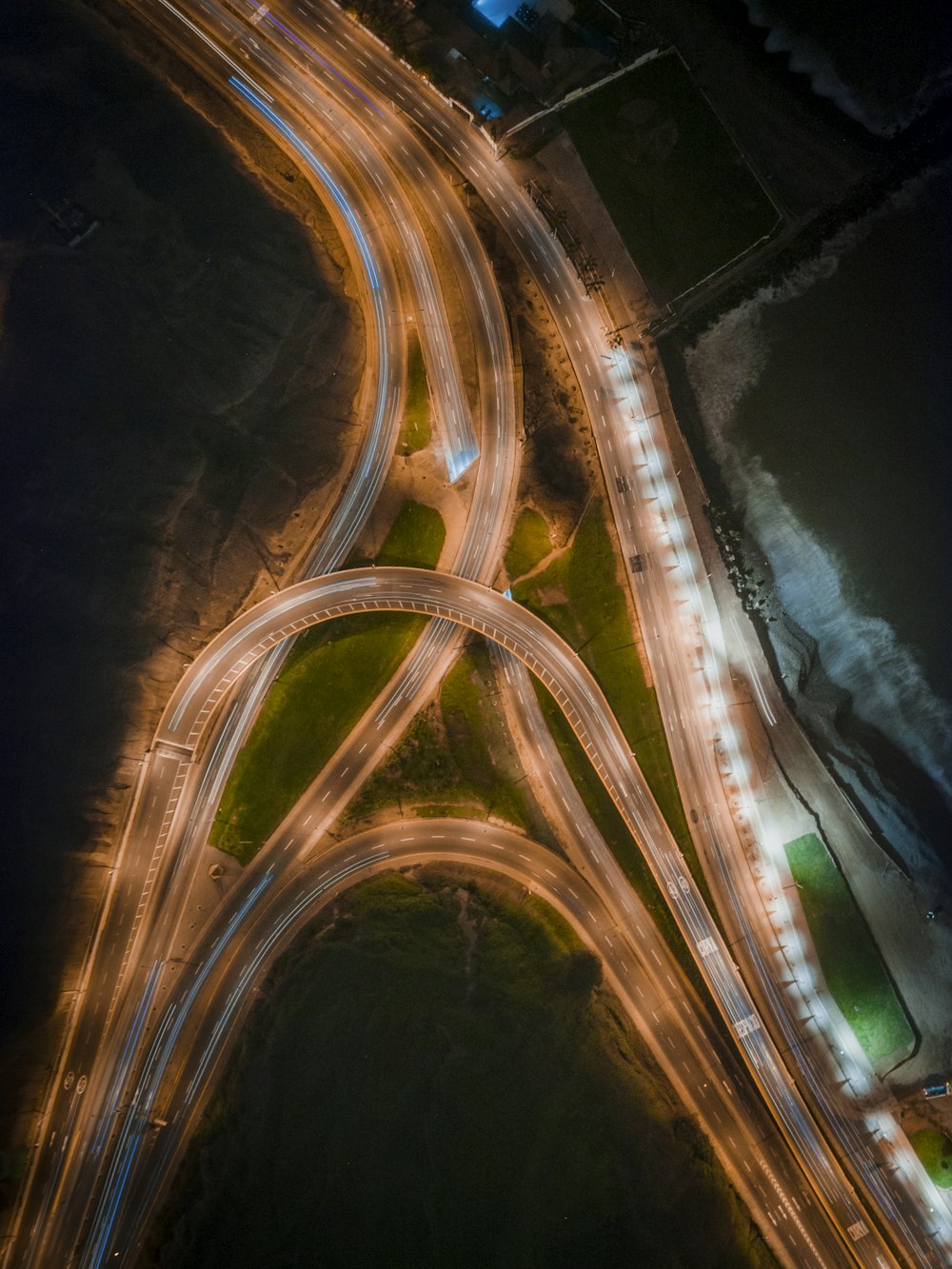 Vista a volo d'uccello delle autostrade