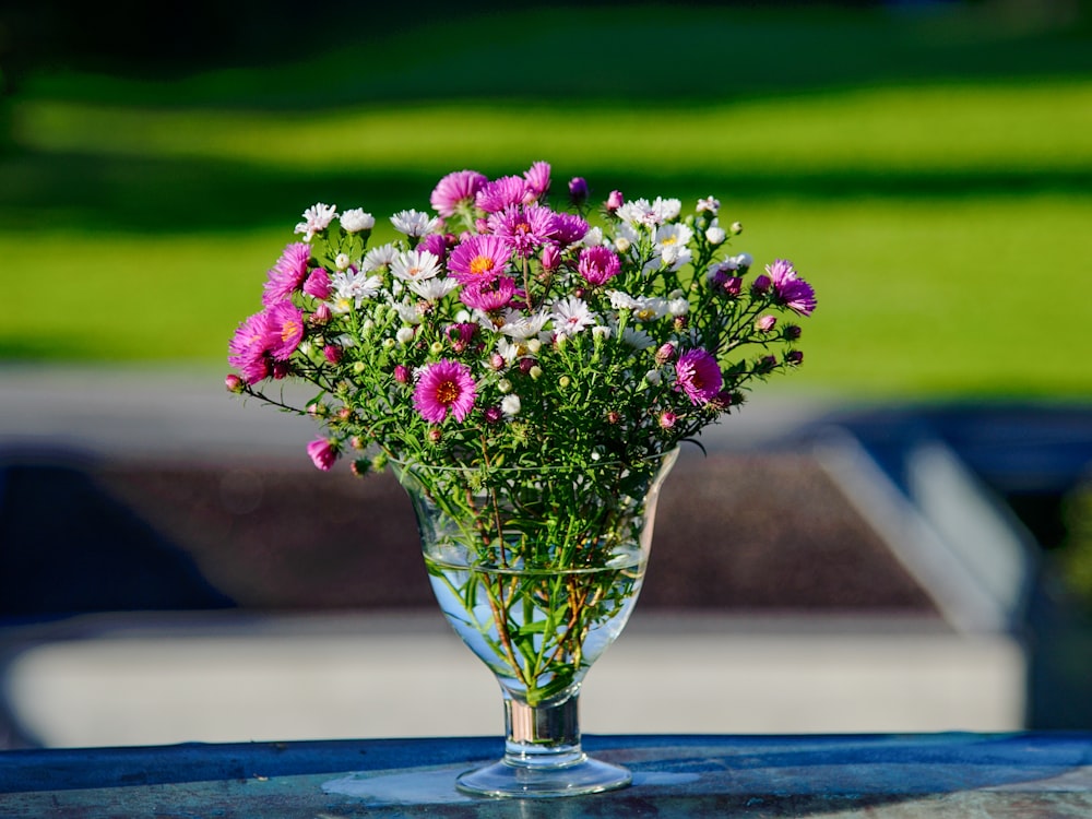 pink and white flowers on vase