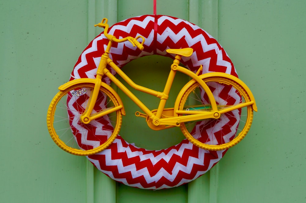 yellow bicycle miniature