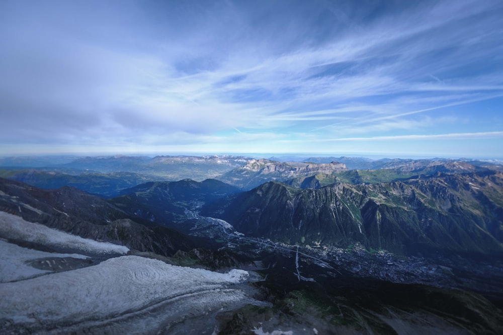 aerial photography of mountain