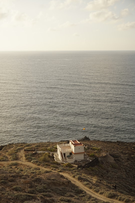 house on mountain near ocean in Tenerife Spain