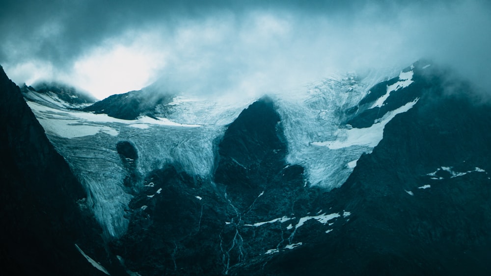 mountain covered with snow