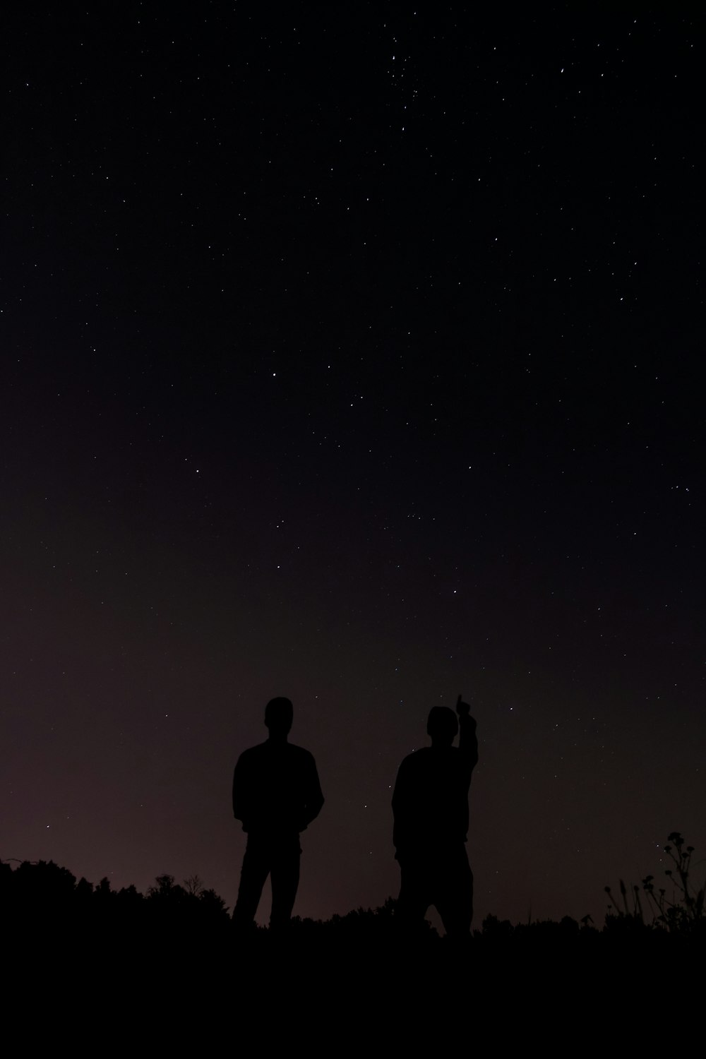 silhouette photography of two people during daytime