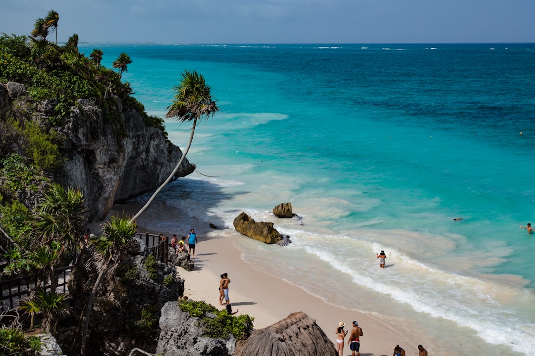 aeriel view of the carribean sea coastline