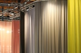 grey and yellow curtain