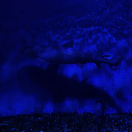 Great Blue slot game with a deep ocean theme and animated shark swimming.