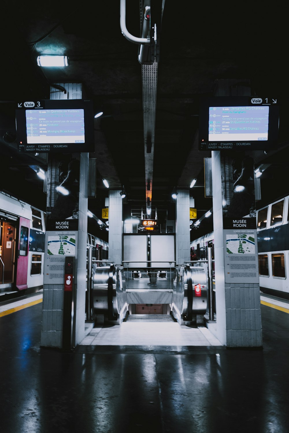 gray and black escalator