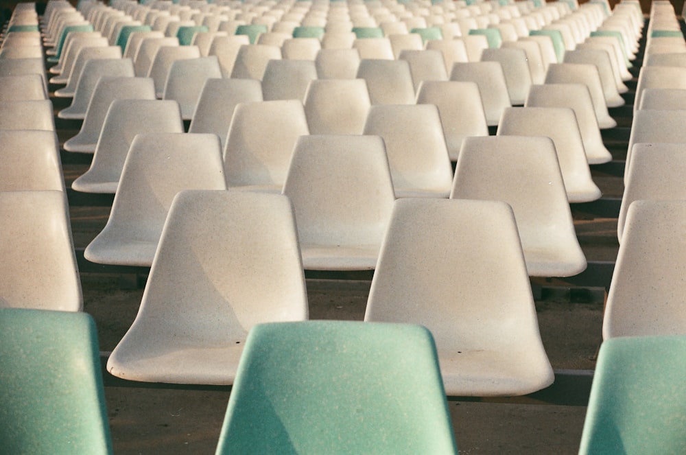 empty white chairs