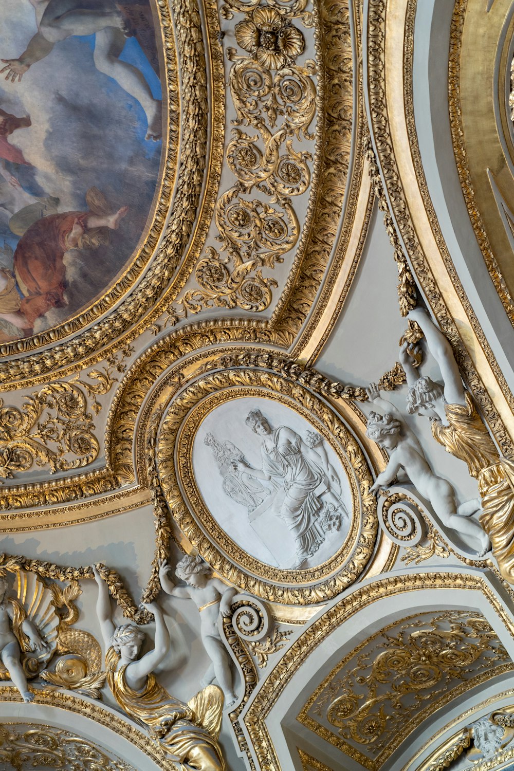 embossed man on ceiling