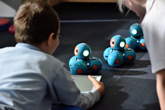 boy using tablet computer