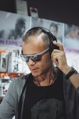 man wearing headphones