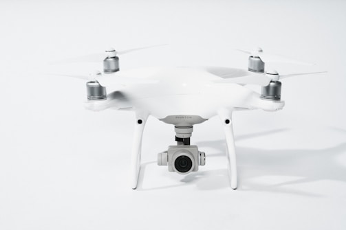 white and gray drone