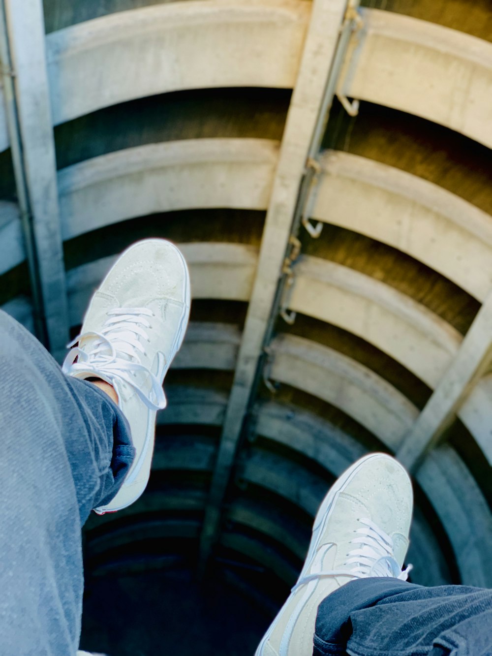 gray-and-white sneakers