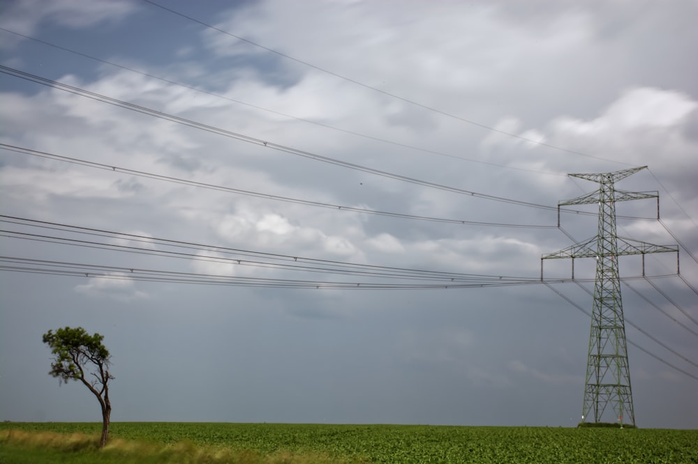 gray transmission tower