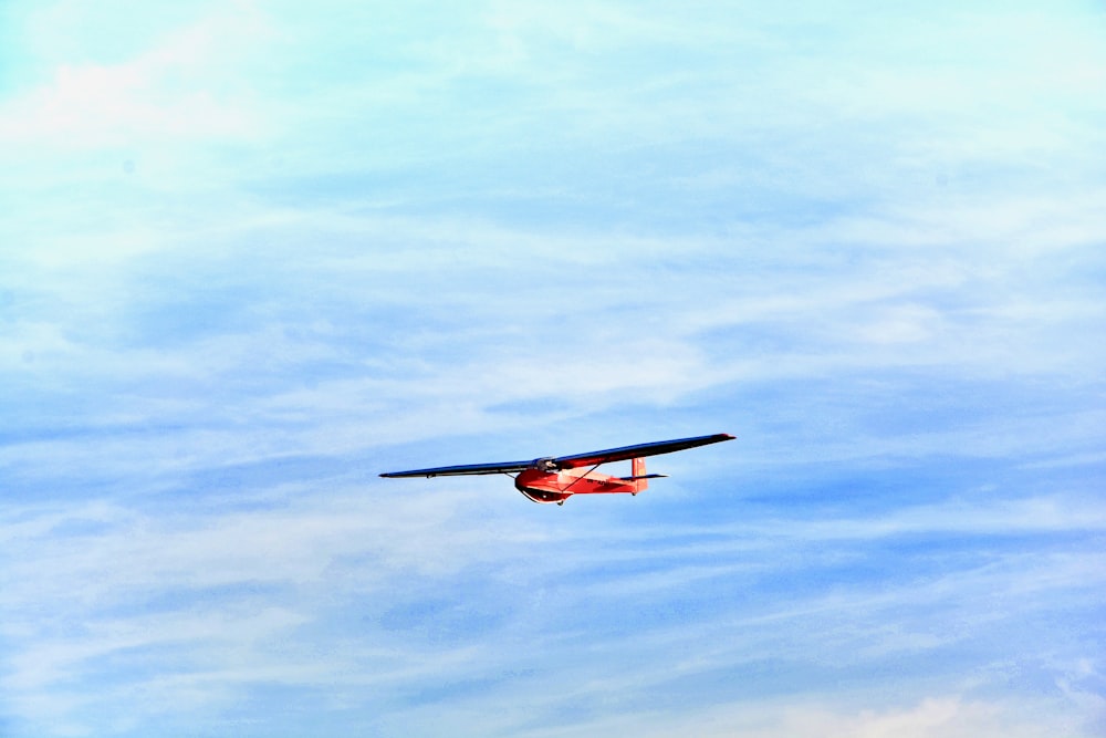 red biplane