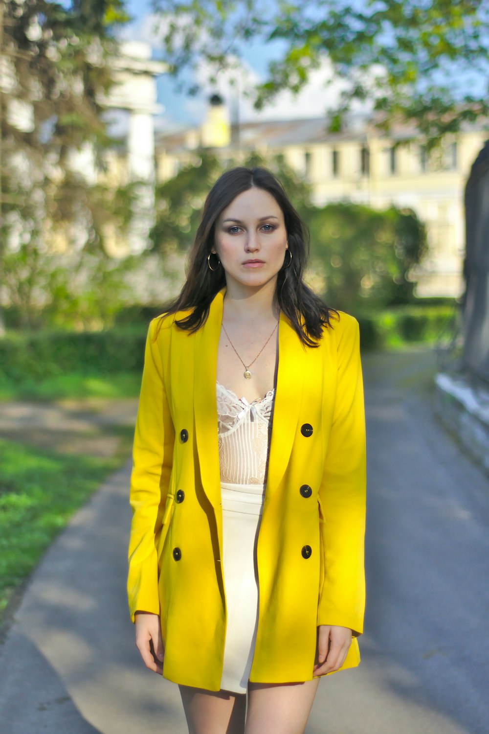 woman standing near tree