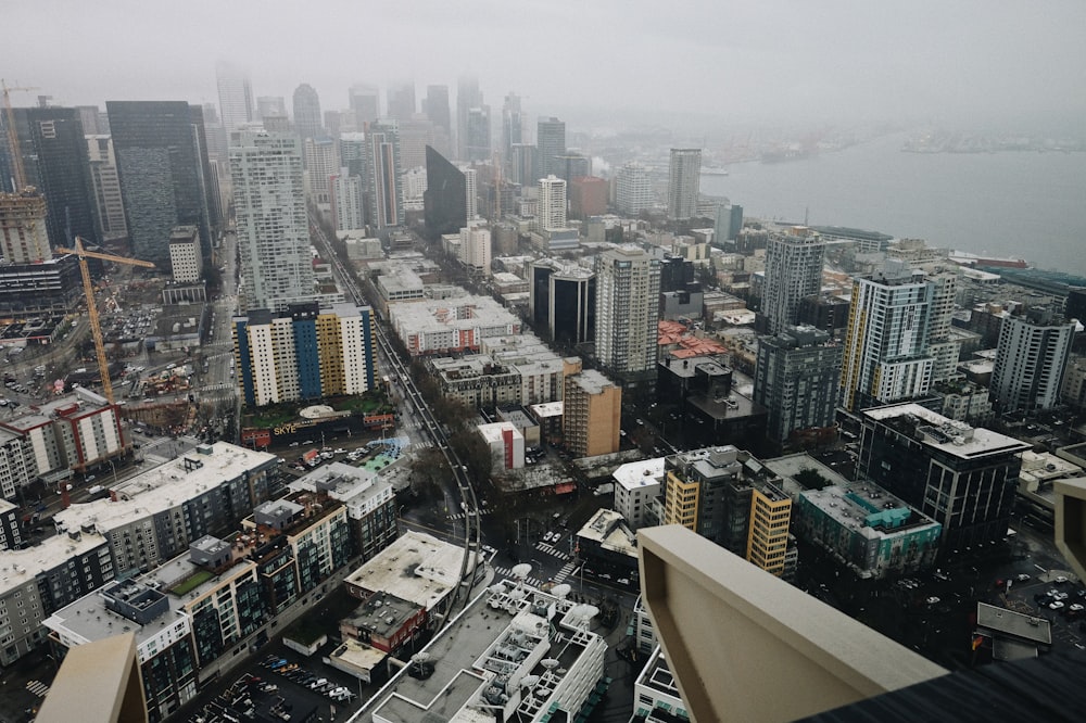 aerial photo of buildings