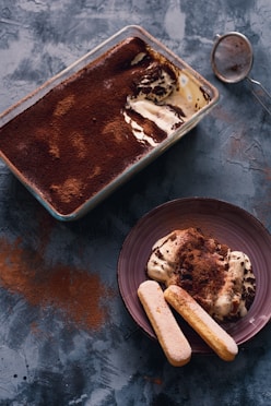 glass dish of tiramisu