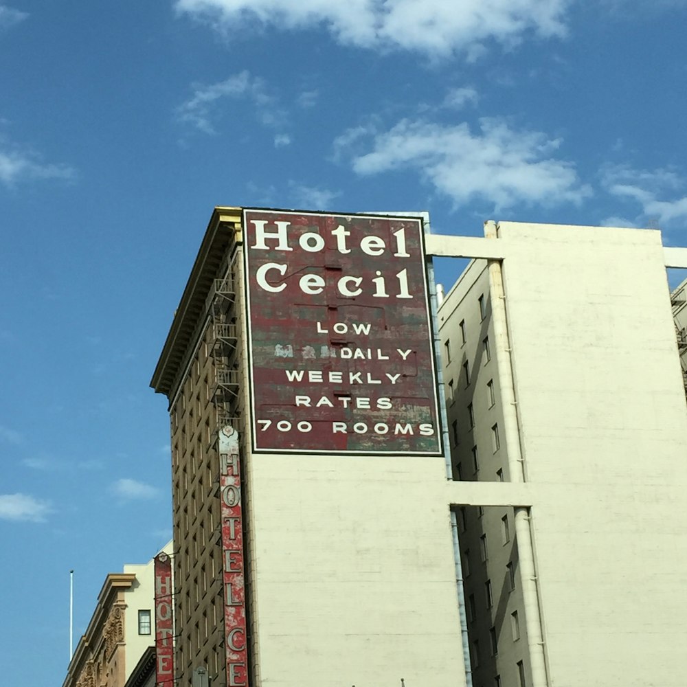 hotel cecil sign on building