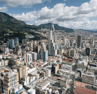 buildings near mountain