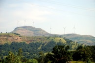 A scenic view of wind turbines generating clean energy.