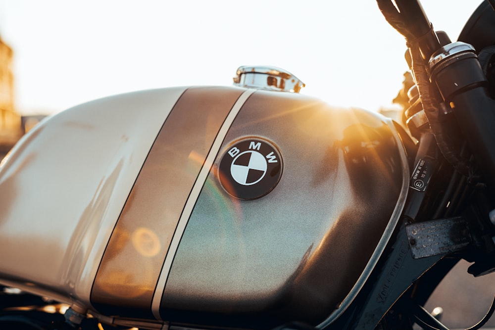 brown BMW motorcycle