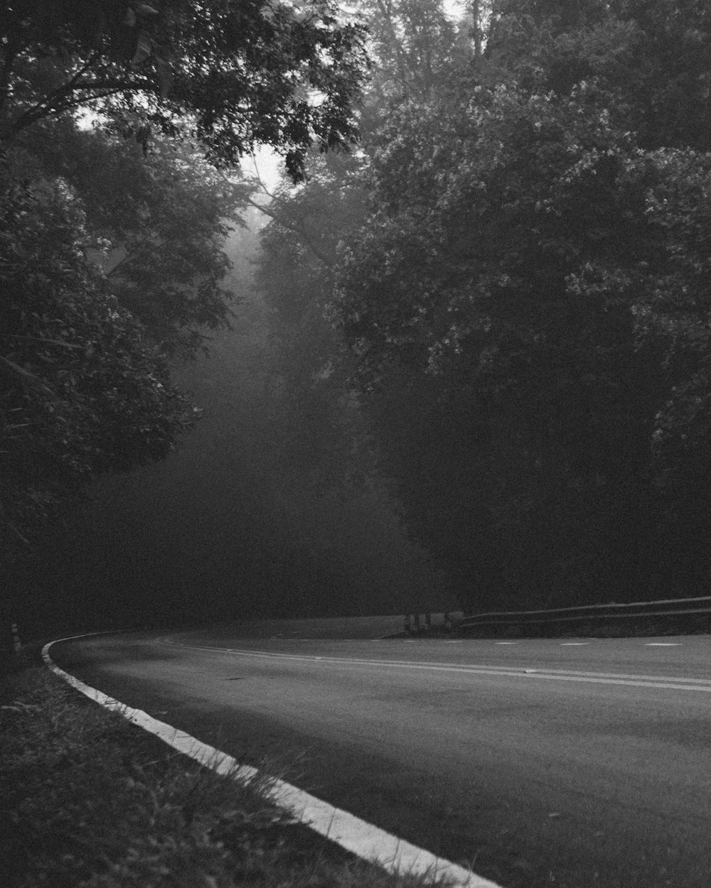 grayscale photography of concrete road