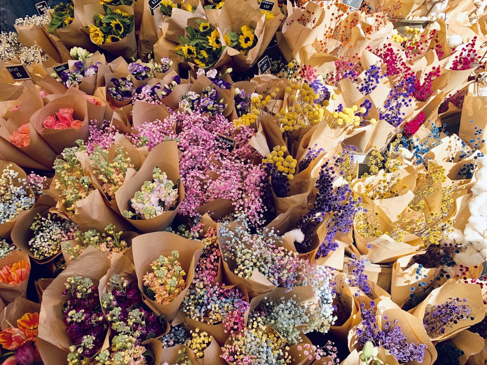 bouquet de fleurs multicolores