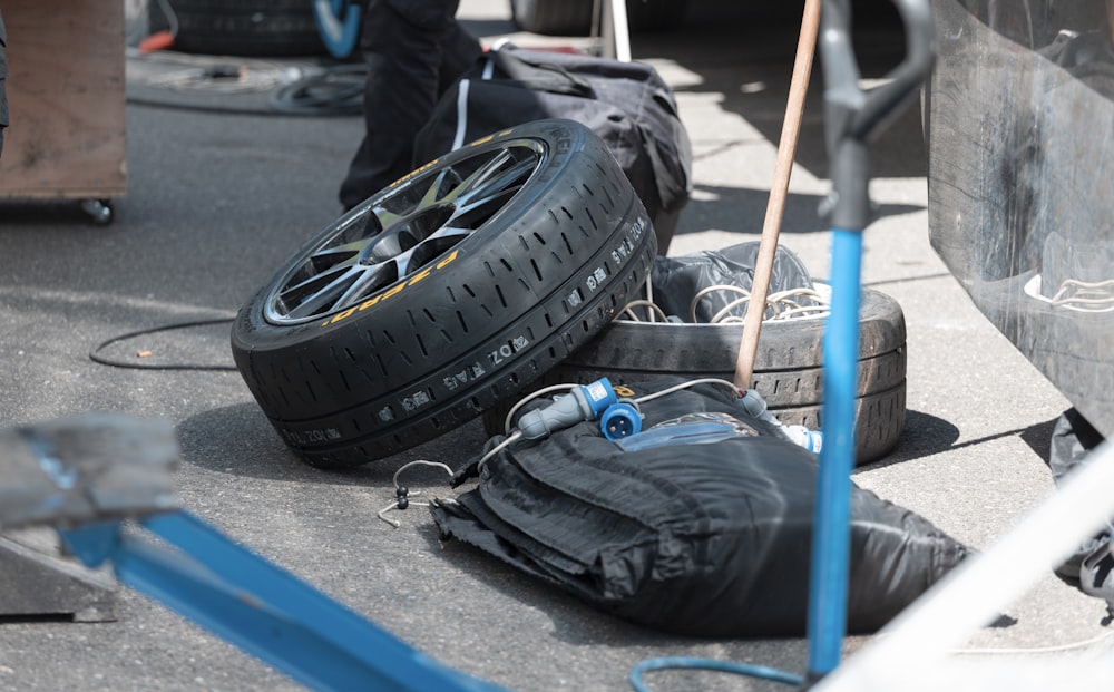 gray steering wheel and tire