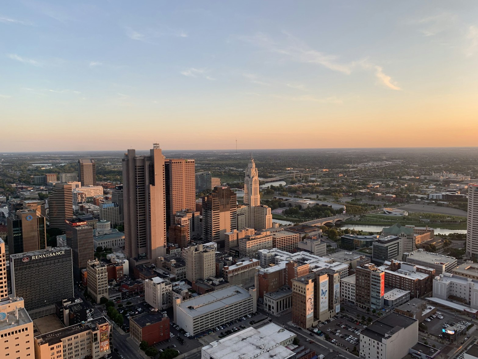 aerial view of columbus, ohio