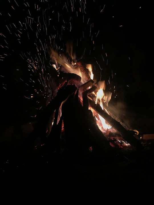 burning fire-place in Aghveran Armenia