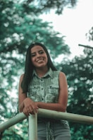 woman standing in railing