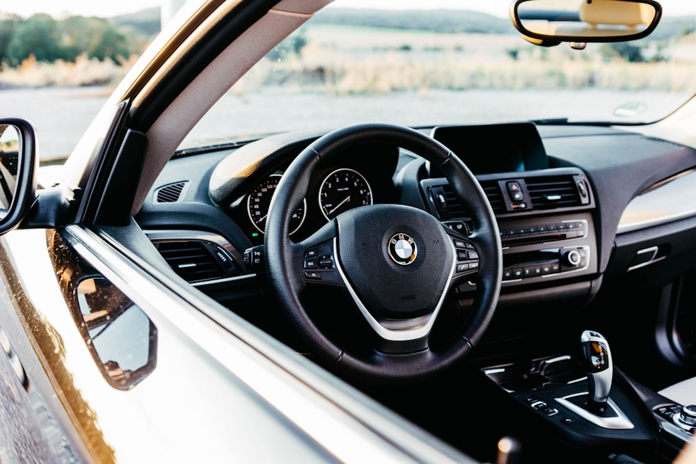 empty black BMW vehicle