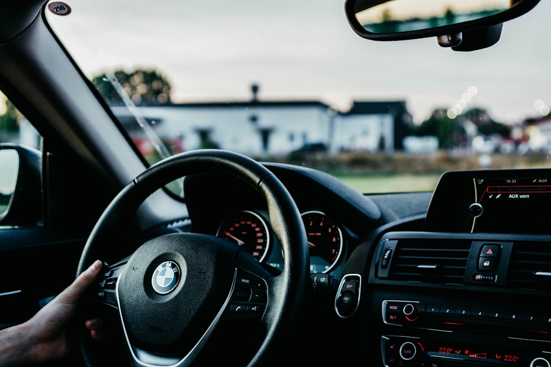 black BM steering wheel