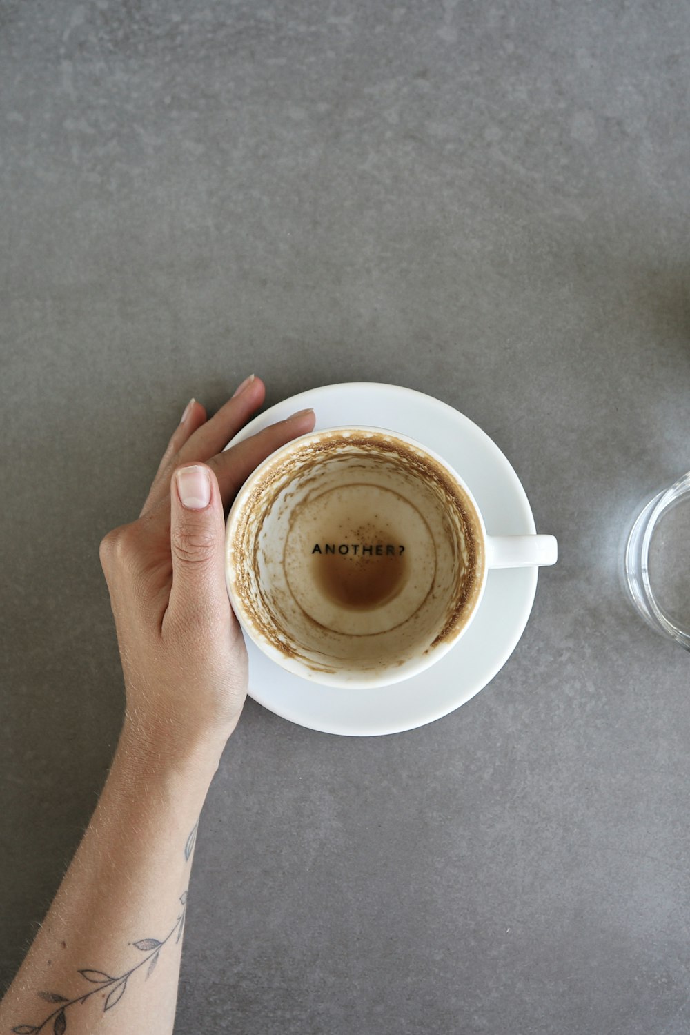 empty cup on saucer