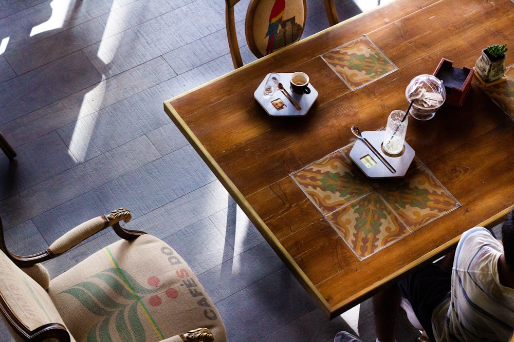 brown wooden table