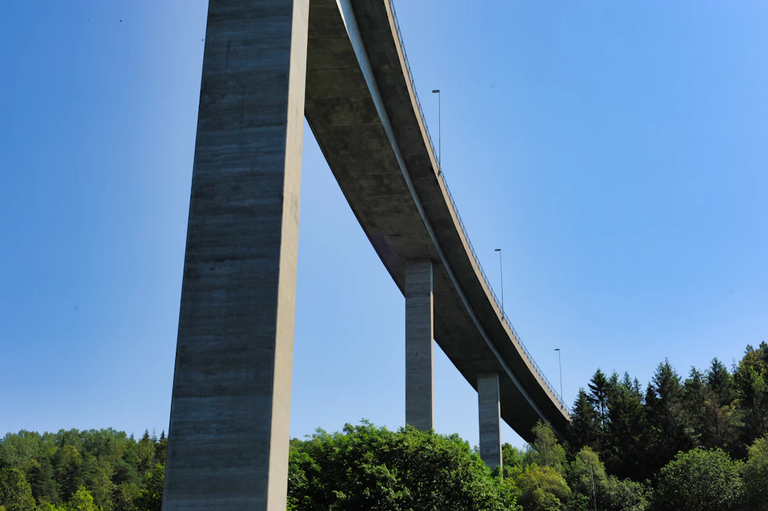 Large concrete bridge and highway infrastructure