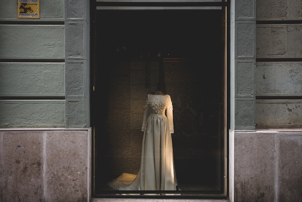 white wedding gown photo