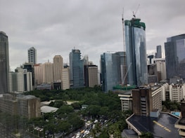 Snapshot of a bustling Bangalore city skyline with ongoing construction projects.