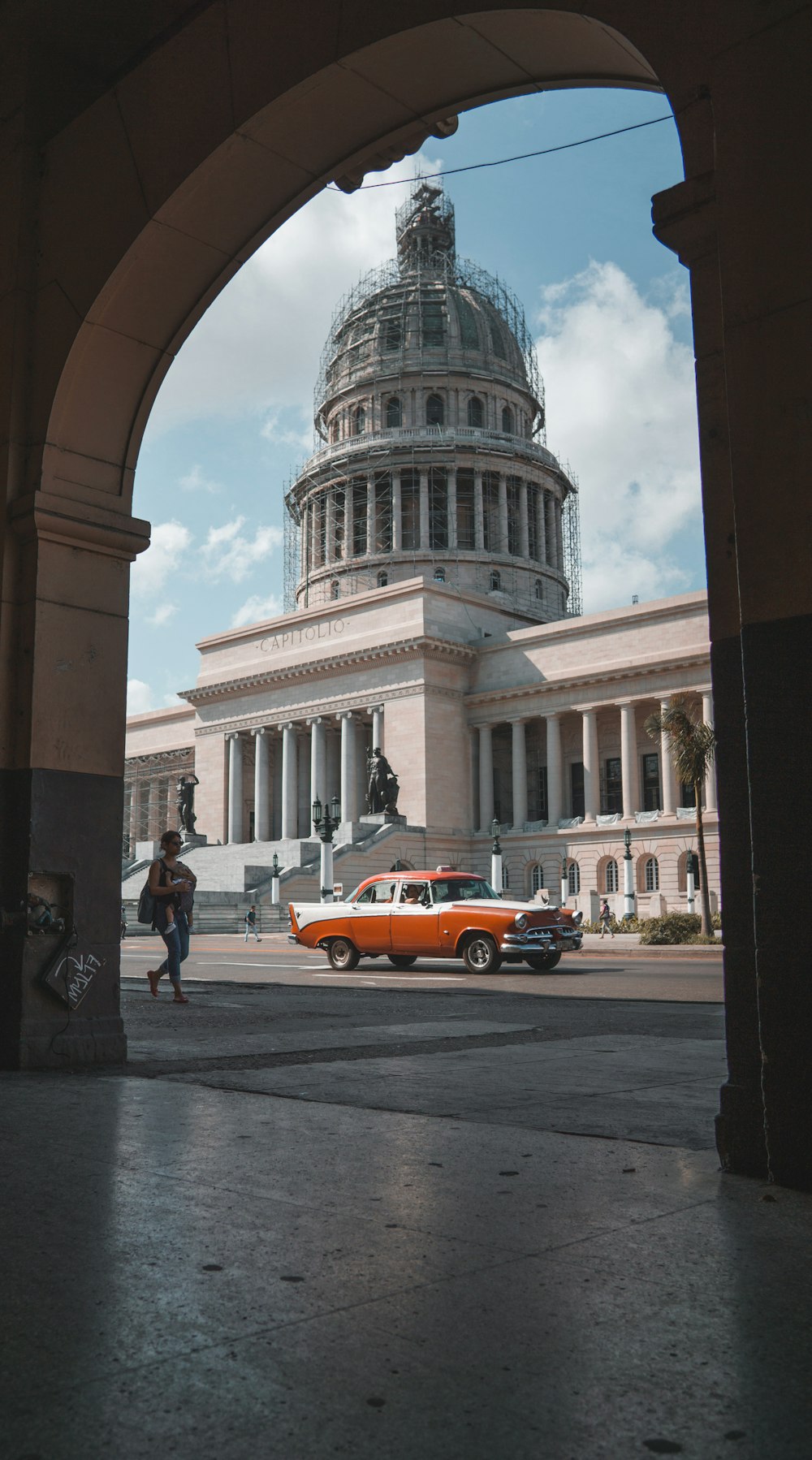 car on road near building