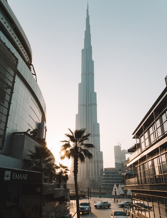 cars near buildings in Burj Khalifa United Arab Emirates