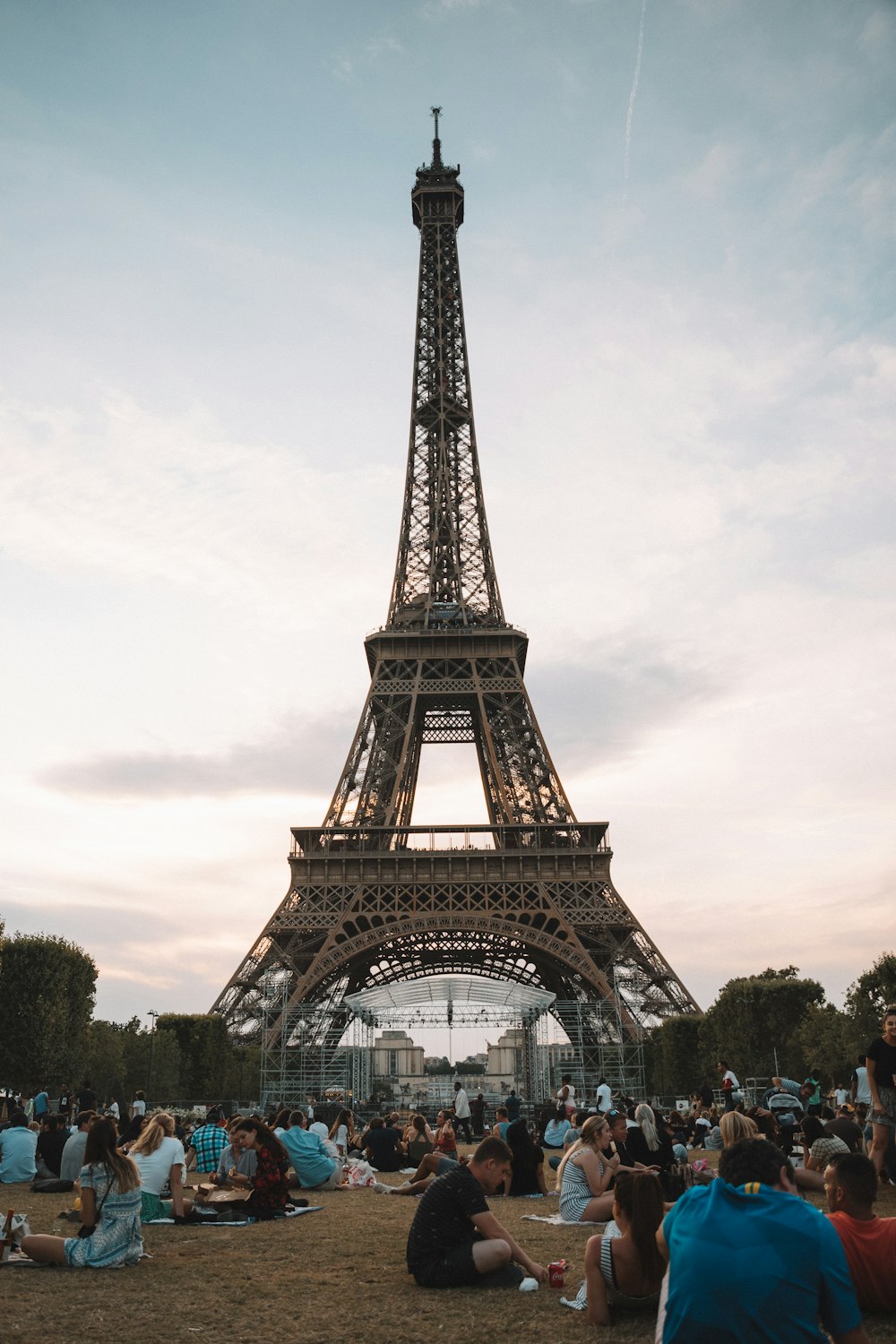 people near Eiffel Tower