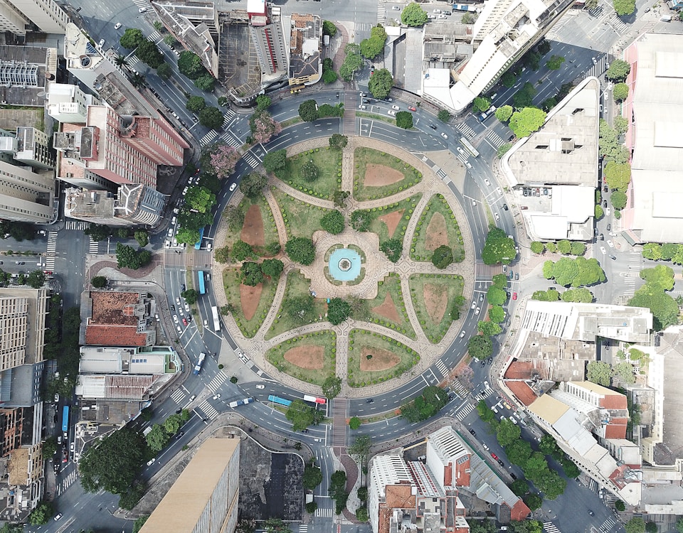 aerial photo of city