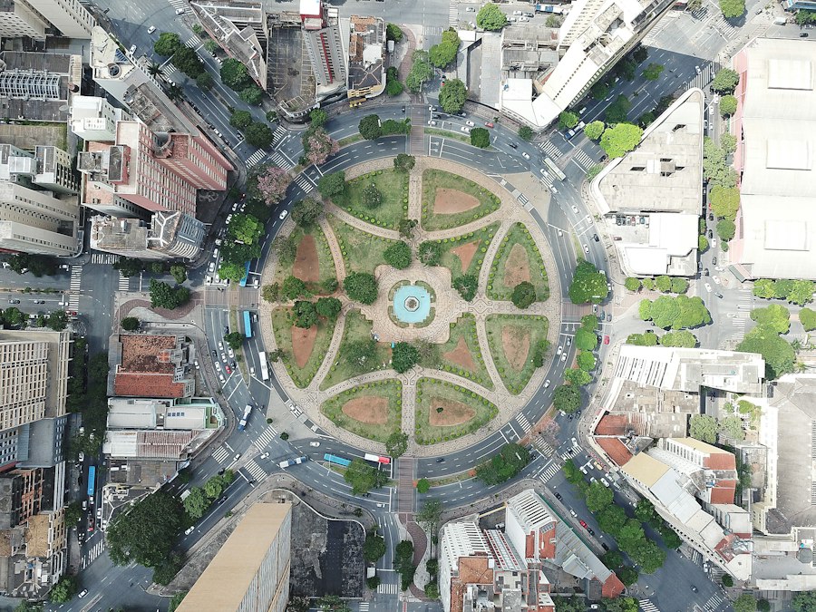 Vista aérea da Praça Raul Soares, Centro de Belo Horizonte