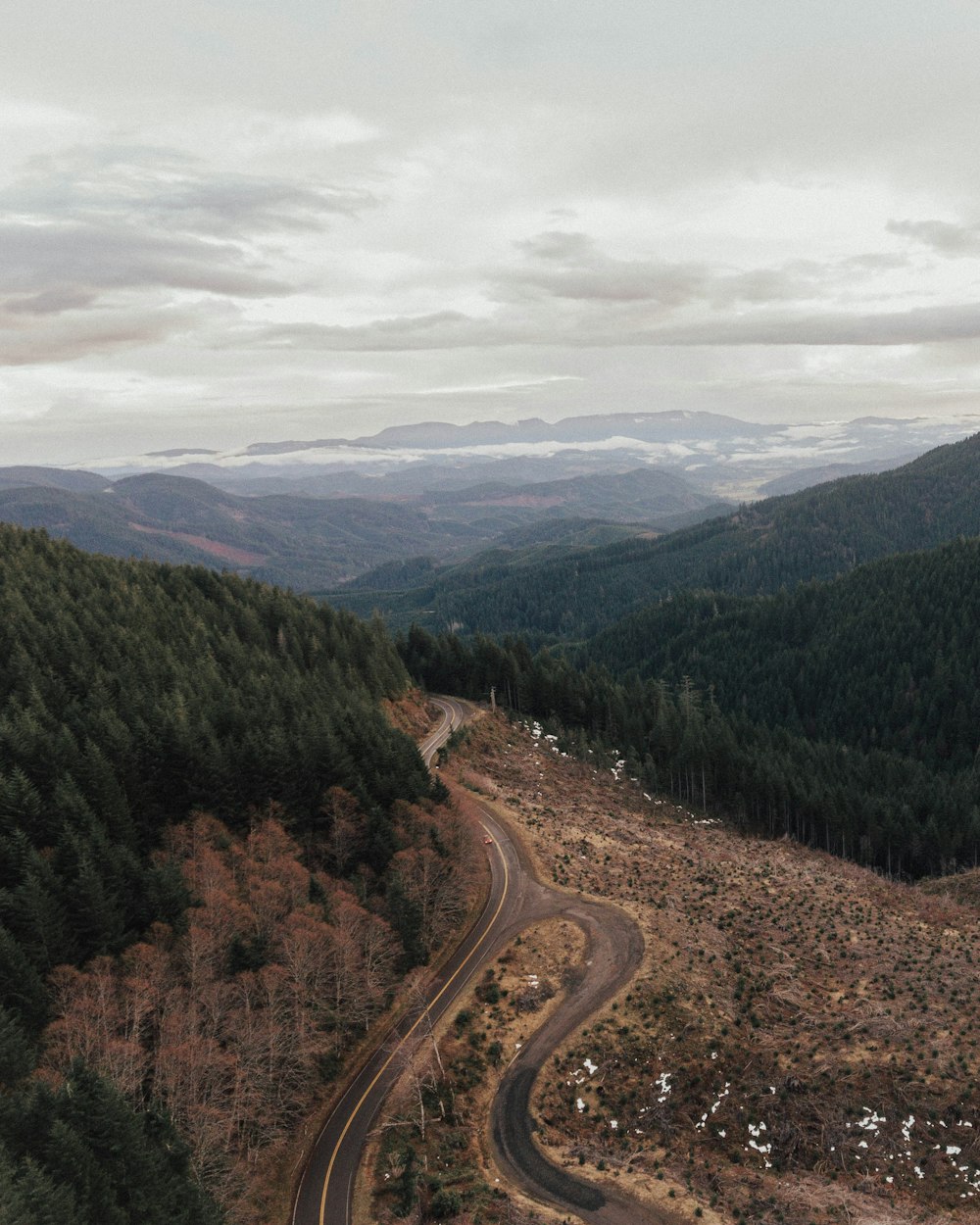 aerial view of highway