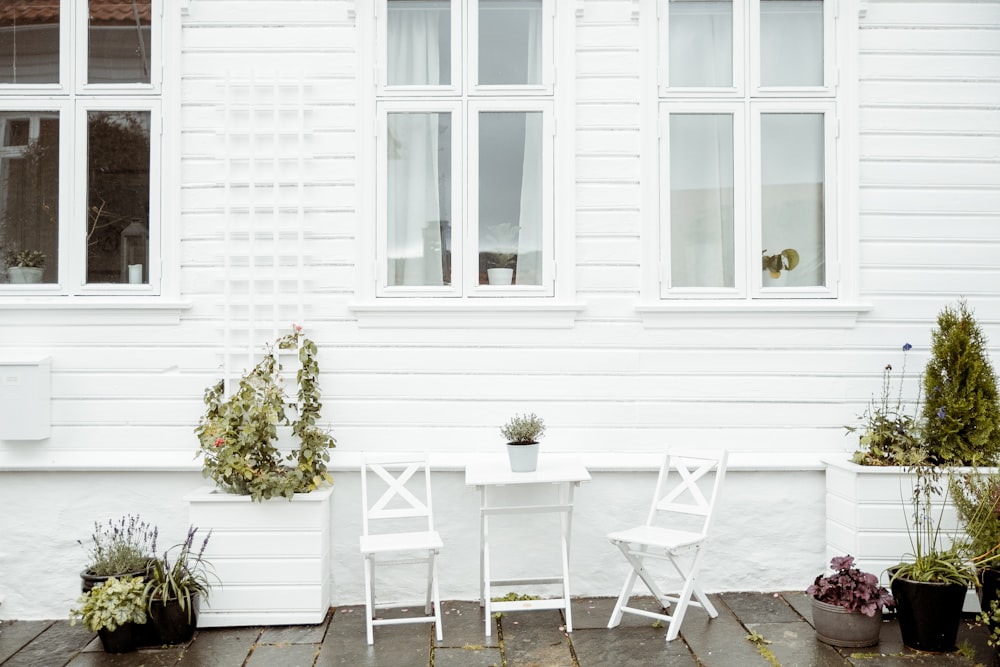 white chair near window