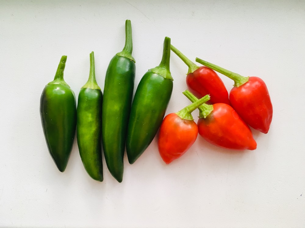 pile of two types of red and green chilis