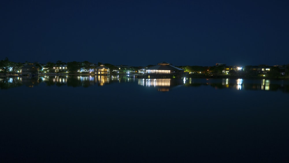 buildings near lake